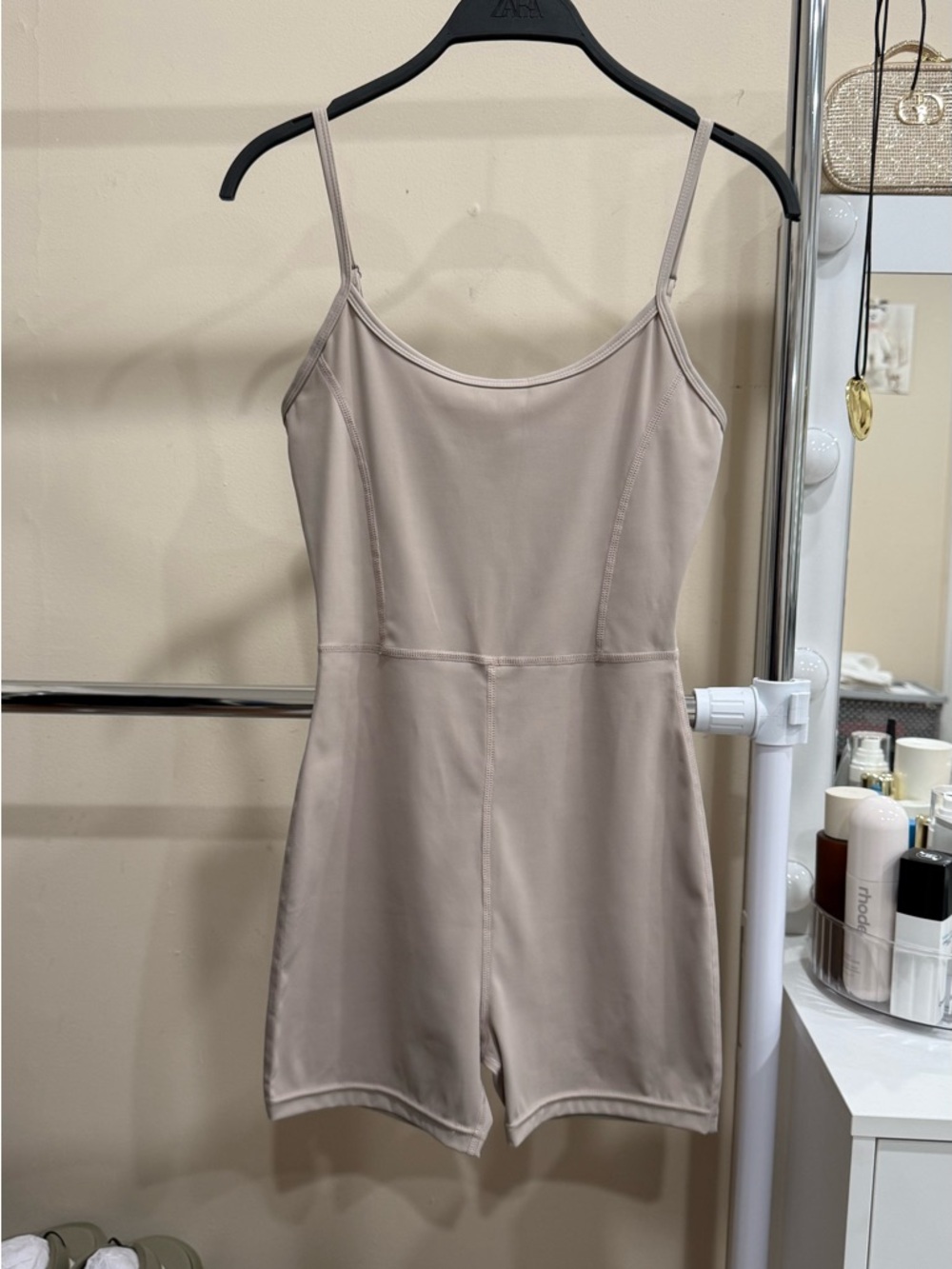 Beige Sculpting Romper Bodysuit Neutral Minimal Size S (Approx)